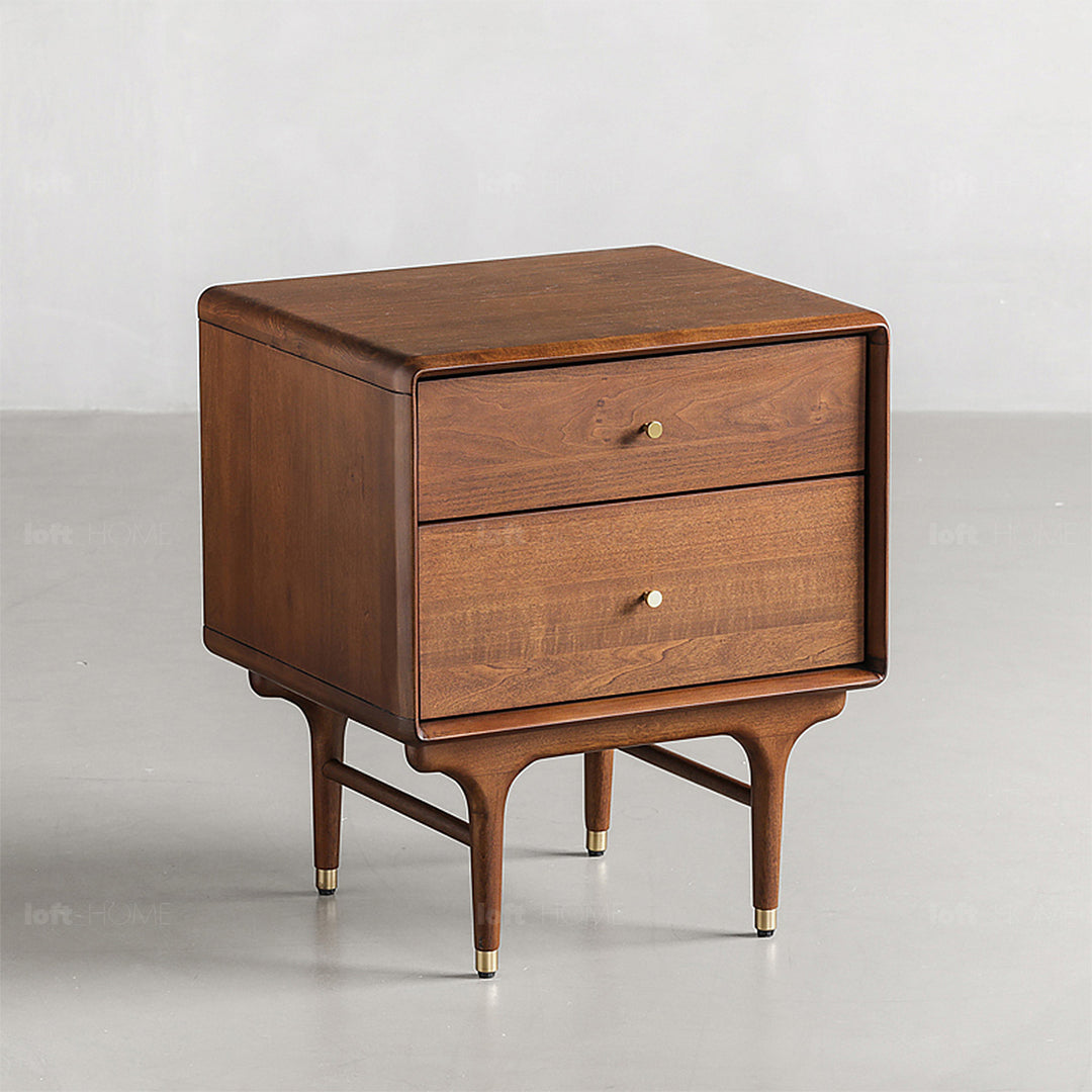 Vintage oak wood side table nova material variants.