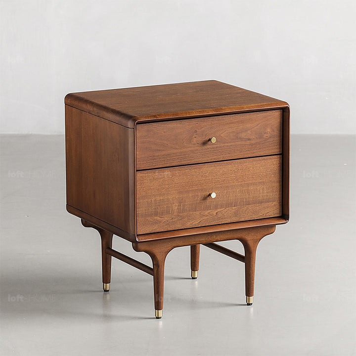 Vintage oak wood side table nova material variants.