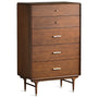 Vintage Oak Wood Storage 5 Drawer Cabinet NOVA