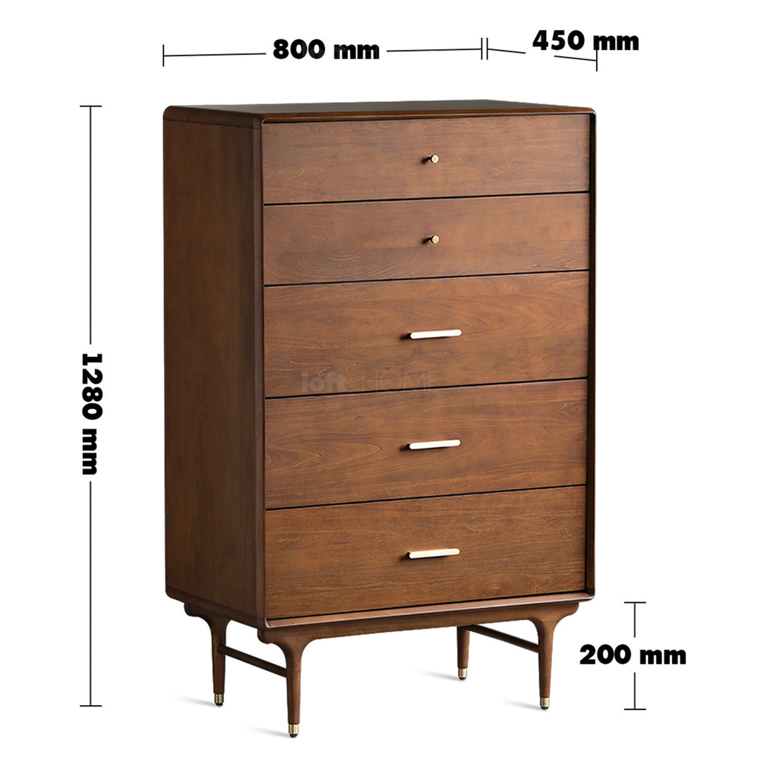 Vintage oak wood storage 5 drawer cabinet nova size charts.