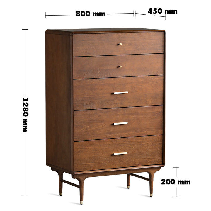Vintage oak wood storage 5 drawer cabinet nova size charts.
