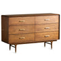 Vintage Oak Wood Storage 6 Drawer Cabinet NOVA