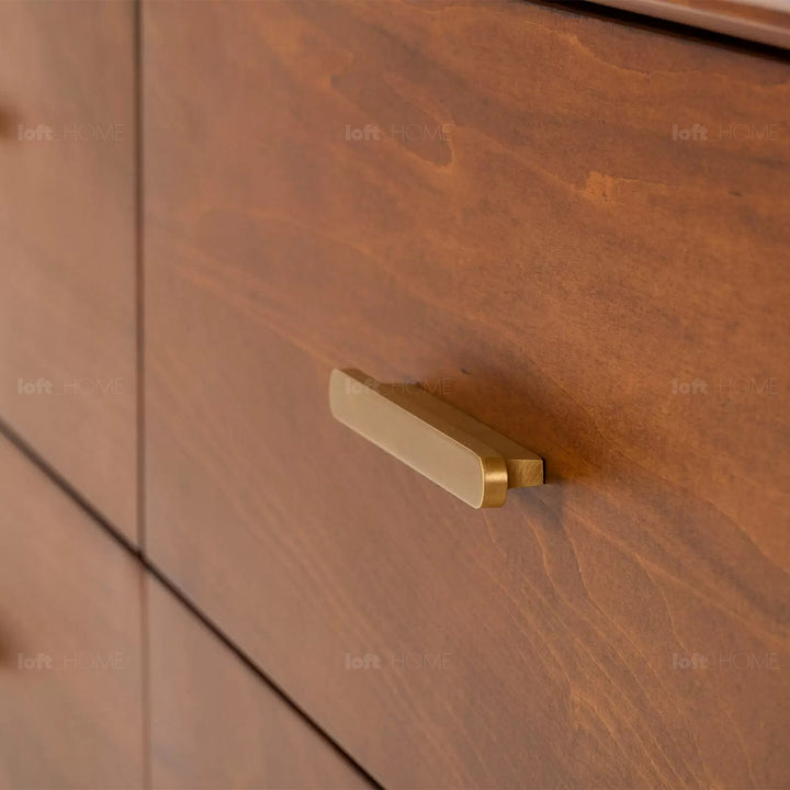 Vintage oak wood storage 6 drawer cabinet nova in real life style.