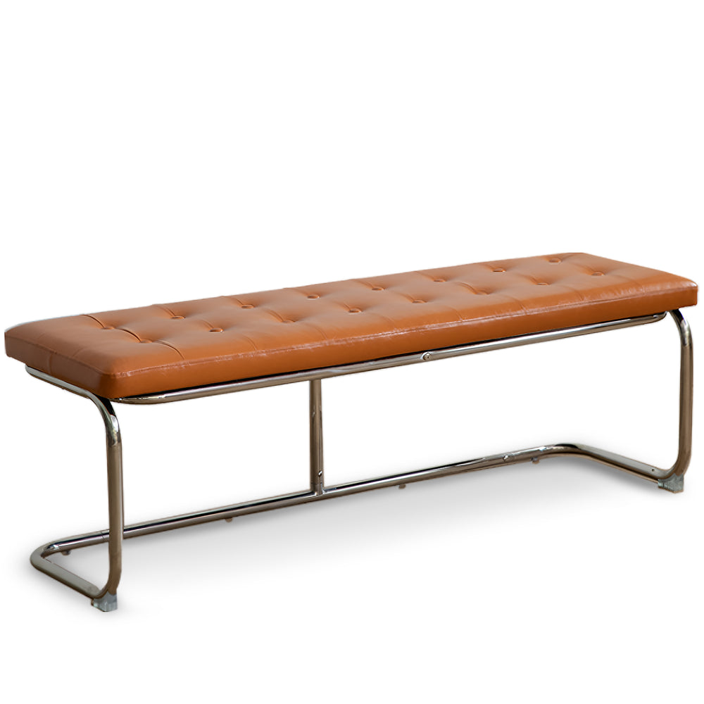 Vintage pu leather dining bench hoh xil primary product view.