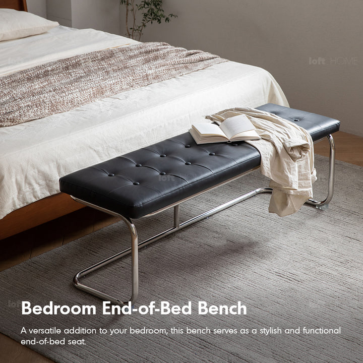 Vintage pu leather dining bench hoh xil in details.