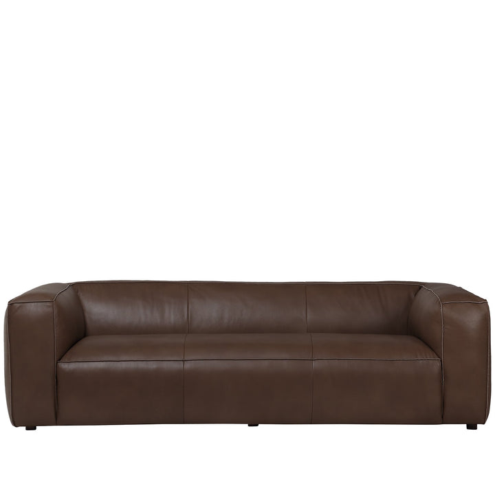 Vintage genuine leather 3 seater sofa finesse leather in still life.