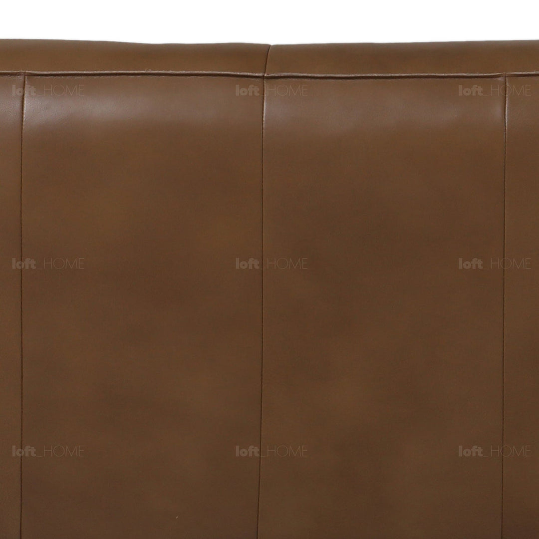 Vintage genuine leather 3 seater sofa finesse leather in details.