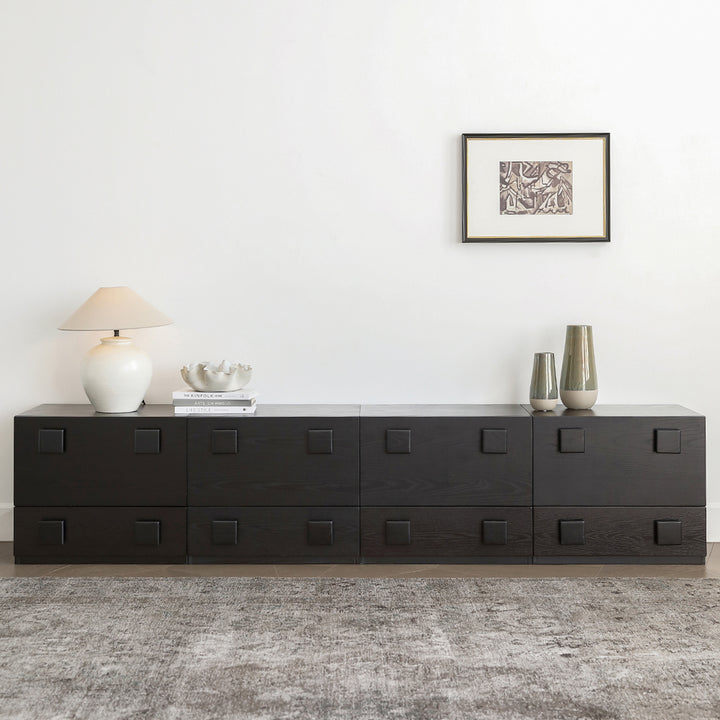 Vintage pine wood storage modular cabinet carmen quad detail 7.