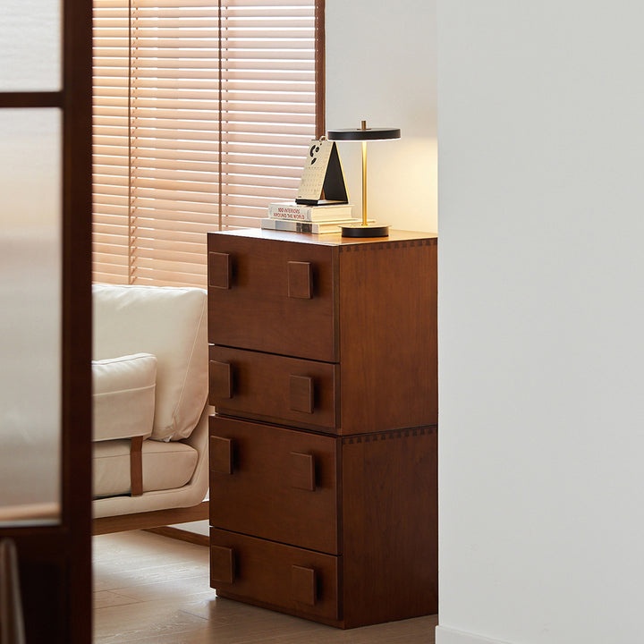 Vintage pine wood storage modular cabinet carmen quad in details.