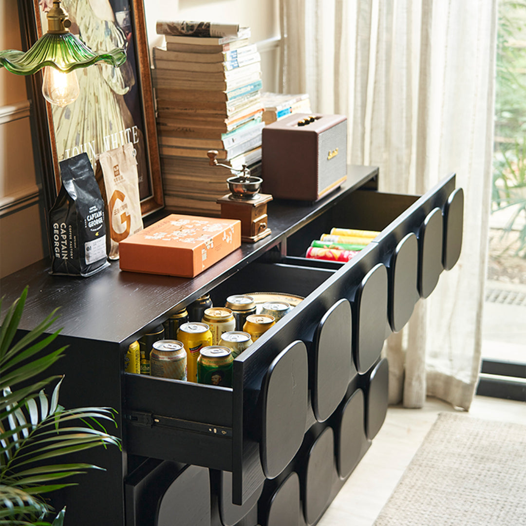 Vintage pine wood storage modular side drawer carmen conceptual design.