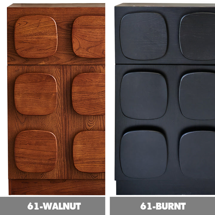 Vintage pine wood storage modular side drawer carmen color swatches.