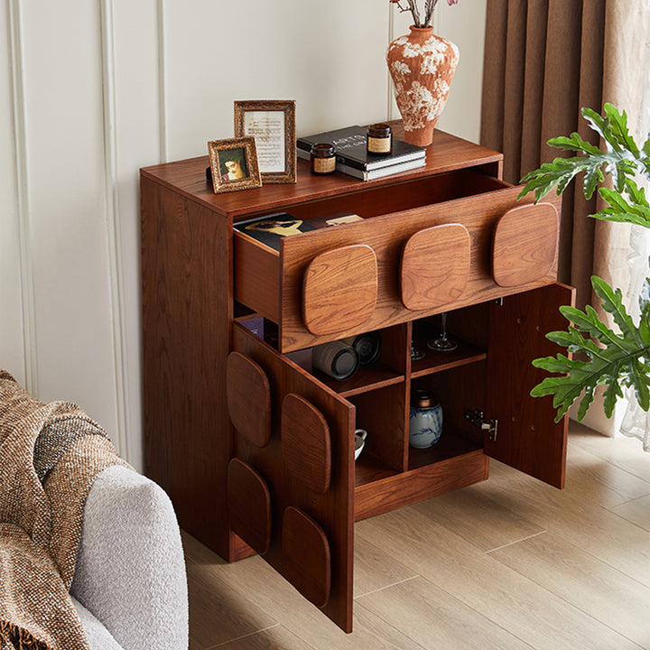 Vintage pine wood storage modular side drawer carmen material variants.