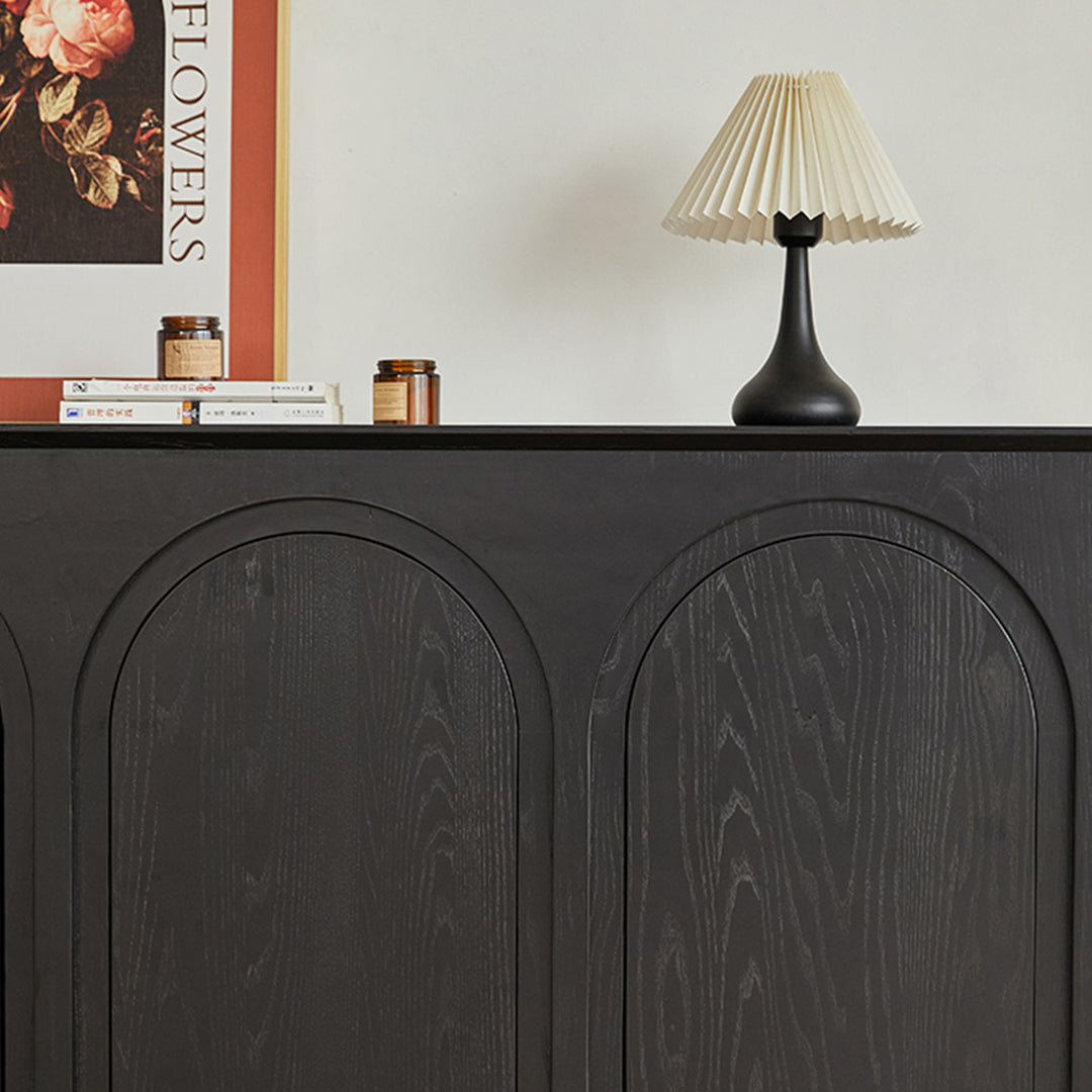 Vintage pine wood storage side cabinet carmen in real life style.