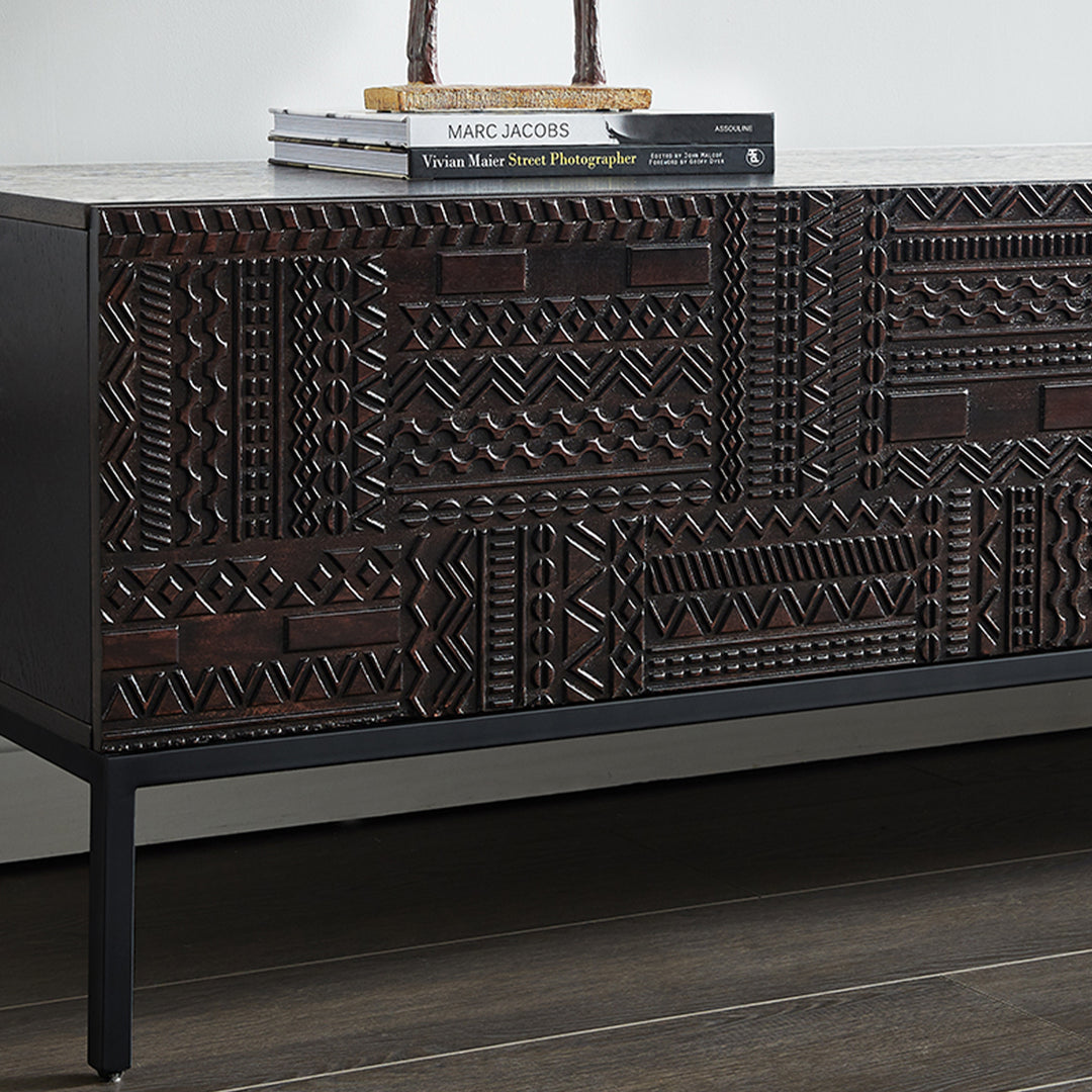 Vintage pine wood tv console toem situational feels.