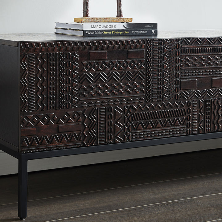 Vintage pine wood tv console toem situational feels.