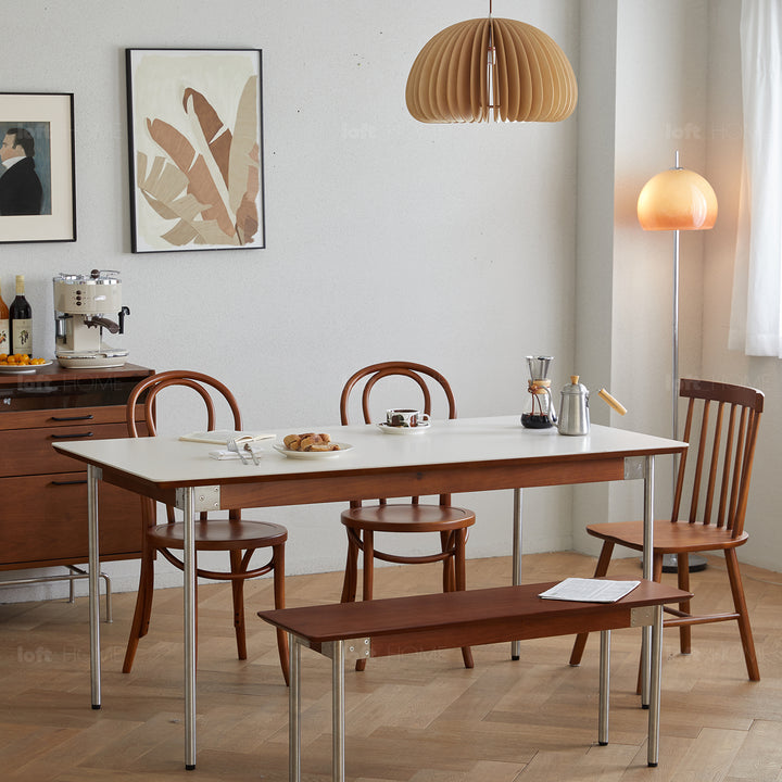 Vintage boxwood dining table season detail 8.