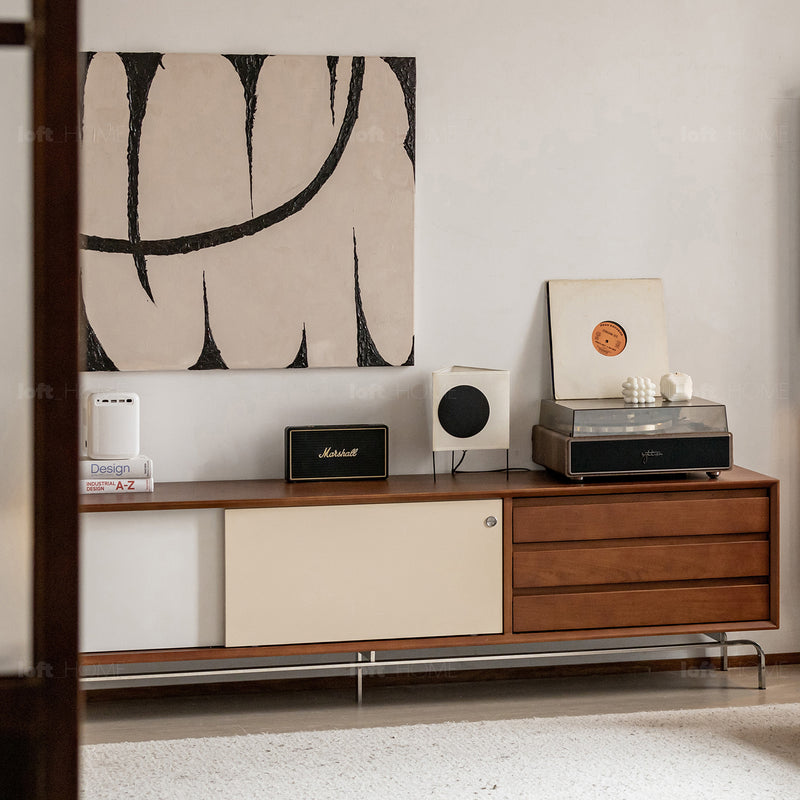 Bauhaus Boxwood Sliding Door TV Console MOONRISE Color Swatches