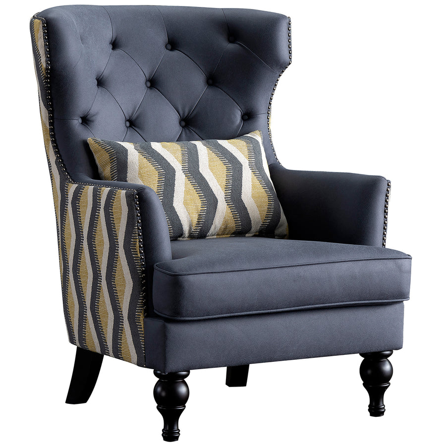 Vintage microfiber leather 1 seater sofa chair grimm in white background.