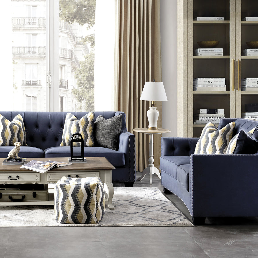 Vintage microfiber leather 2 seater sofa grimm primary product view.