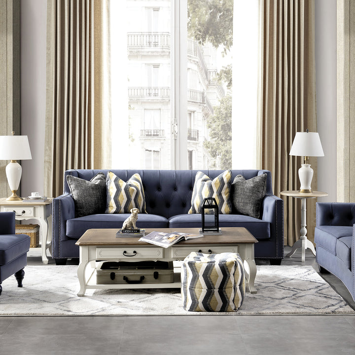 Vintage microfiber leather 3 seater sofa grimm primary product view.