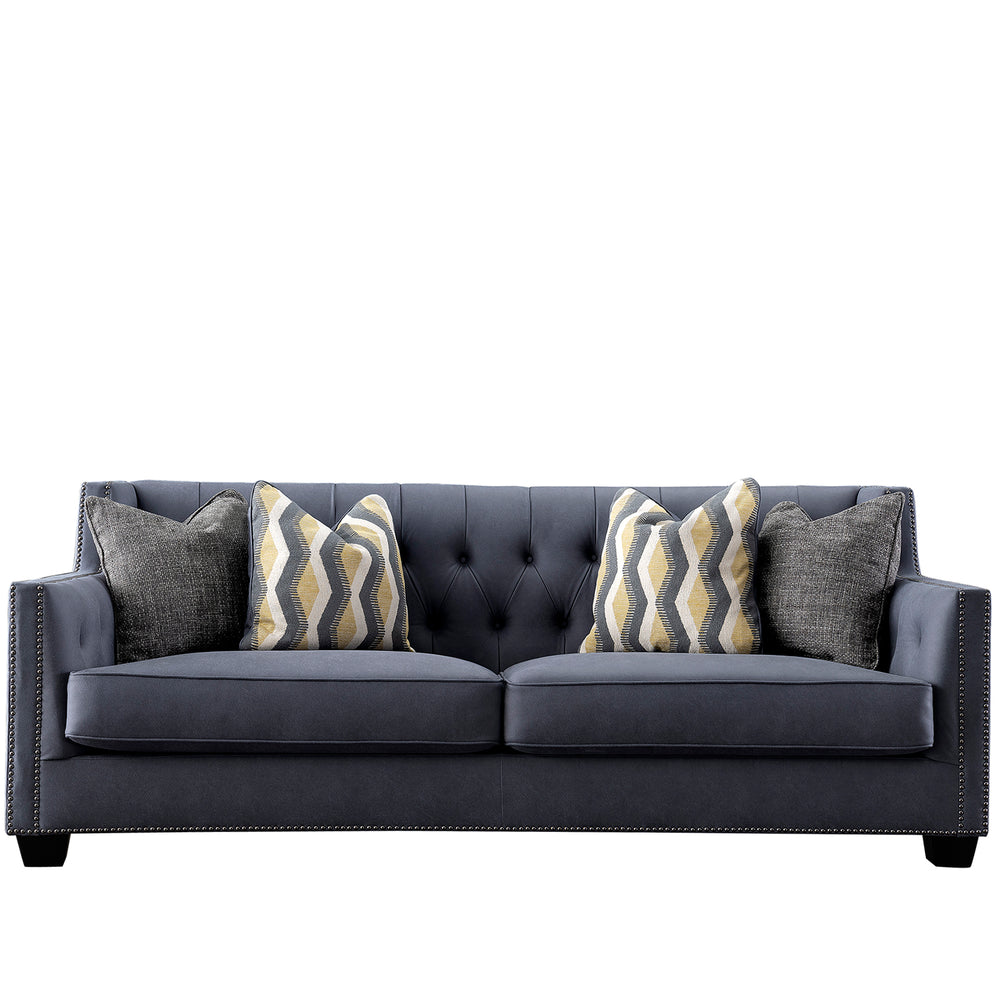 Vintage microfiber leather 3 seater sofa grimm in white background.