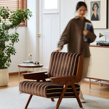 Vintage mixed weave fabric 1 seater sofa truffle primary product view.