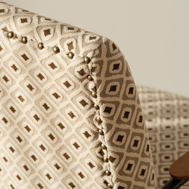 Vintage Mixed Weave Fabric 1 Seater Sofa WHEAT