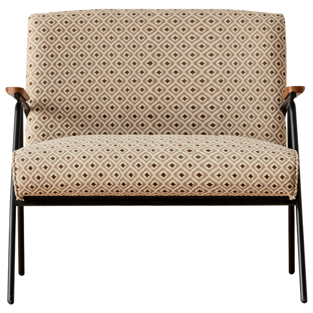 Vintage mixed weave fabric 2 seater sofa wheat primary product view.