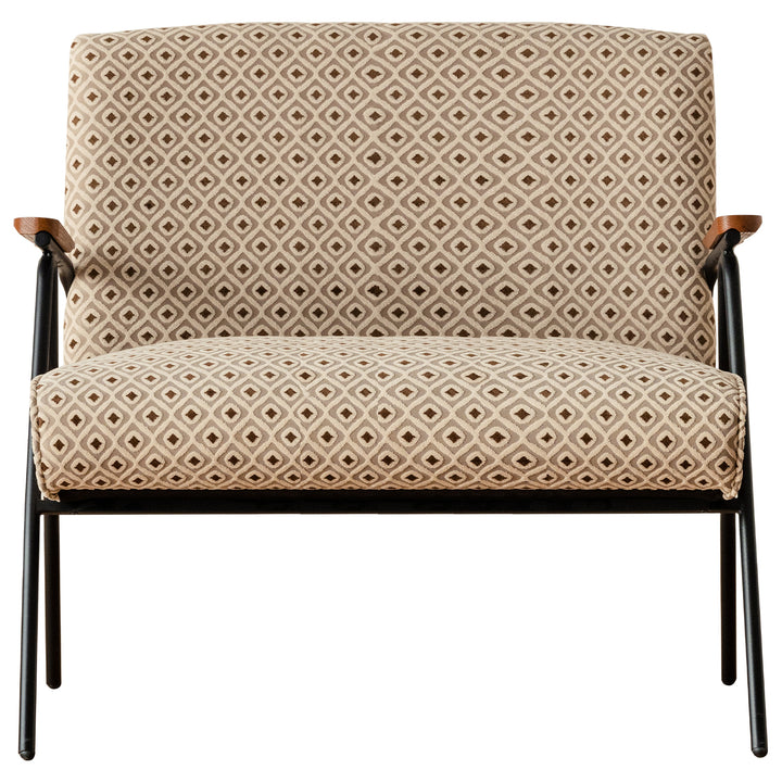 Vintage mixed weave fabric 2 seater sofa wheat primary product view.