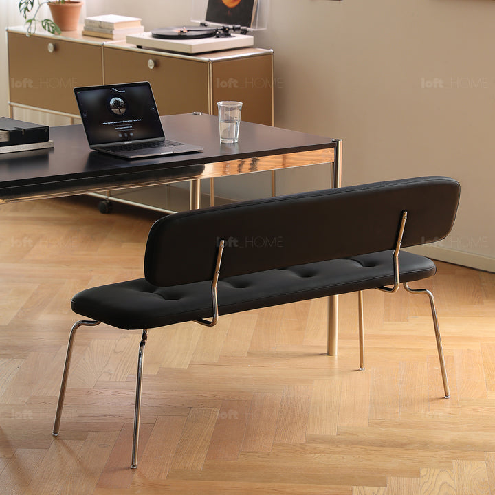 Vintage pu leather dining bench with backrest hera environmental situation.
