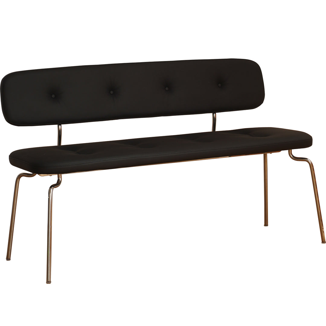 Vintage pu leather dining bench with backrest hera detail 6.