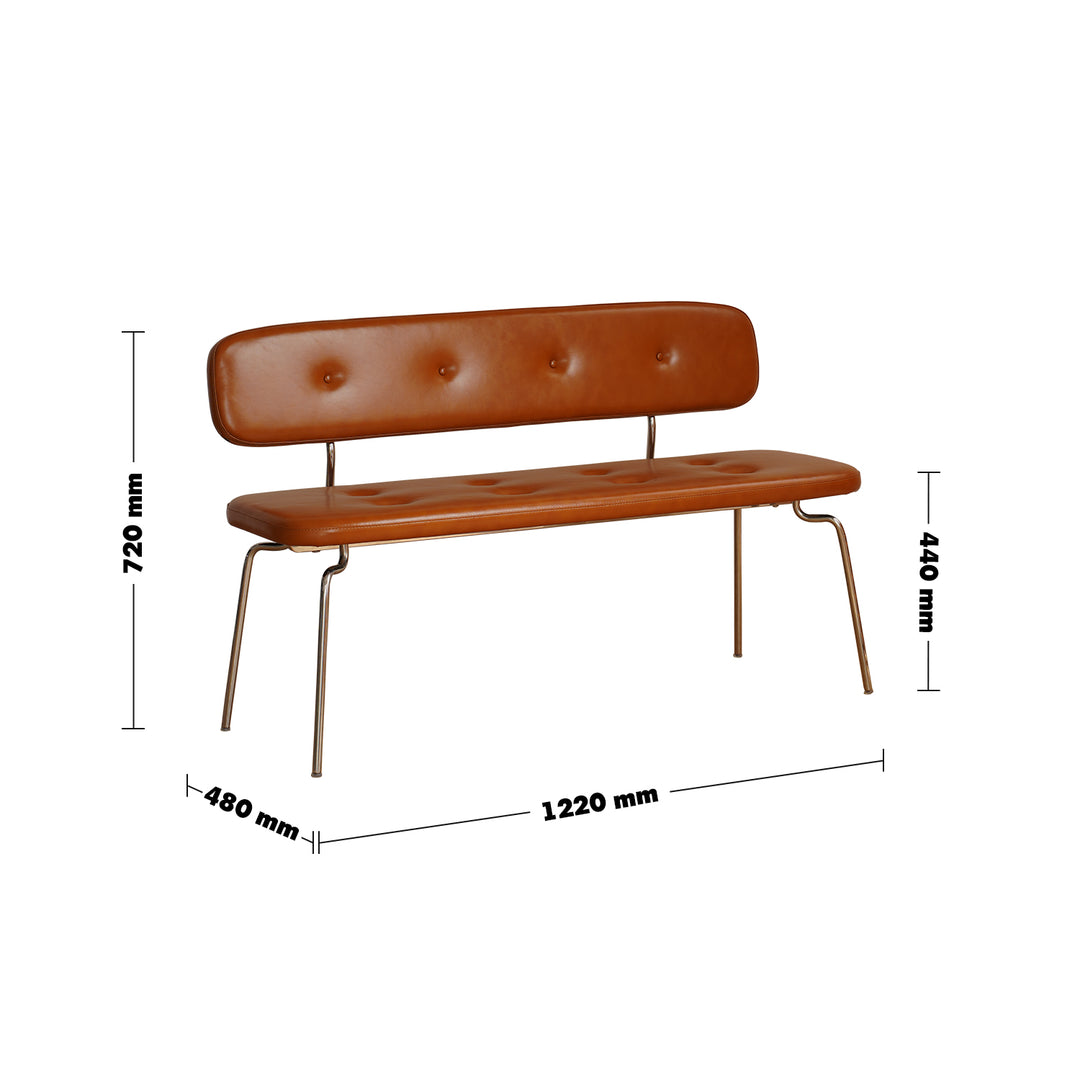 Vintage pu leather dining bench with backrest hera size charts.