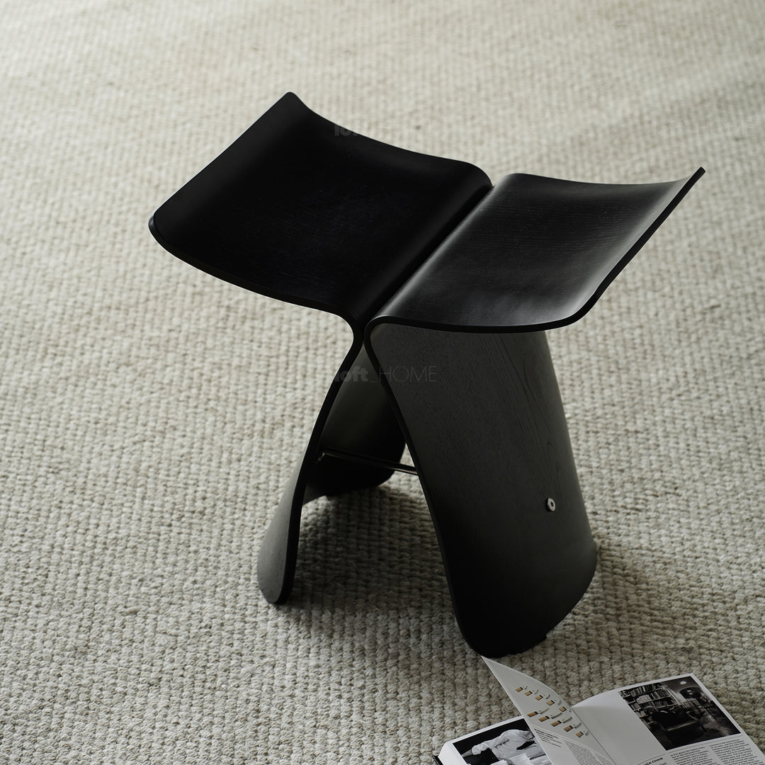 Vintage plywood stool flyer conceptual design.