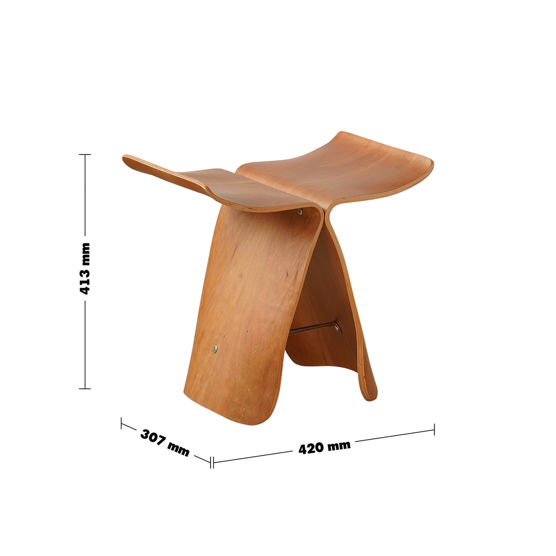 Vintage plywood stool flyer size charts.