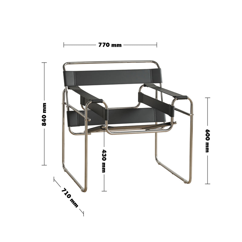 Bauhaus steel leather sofa chair 1 seater sofa wassily size charts.