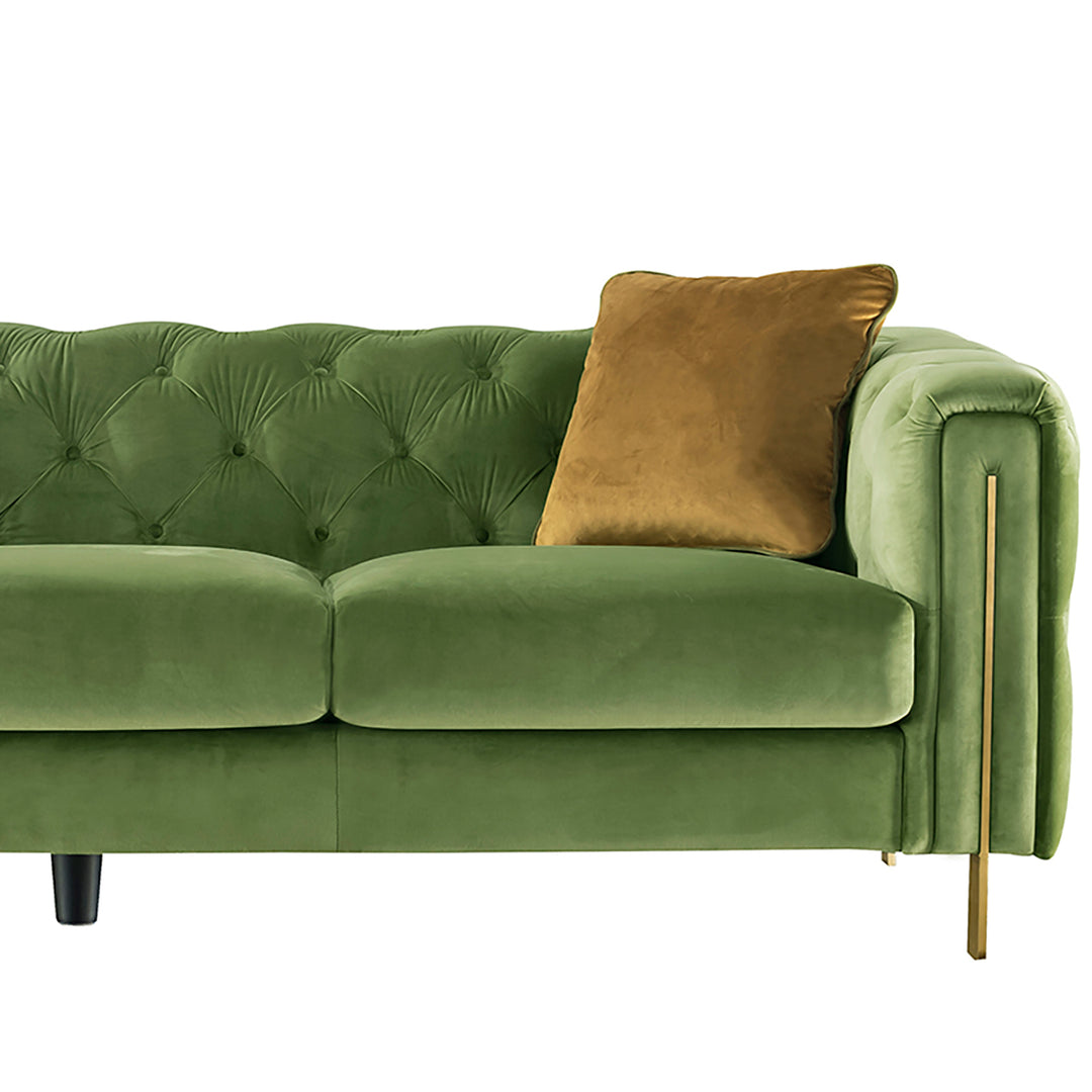 Vintage velvet fabric 3 seater sofa duzzle color swatches.