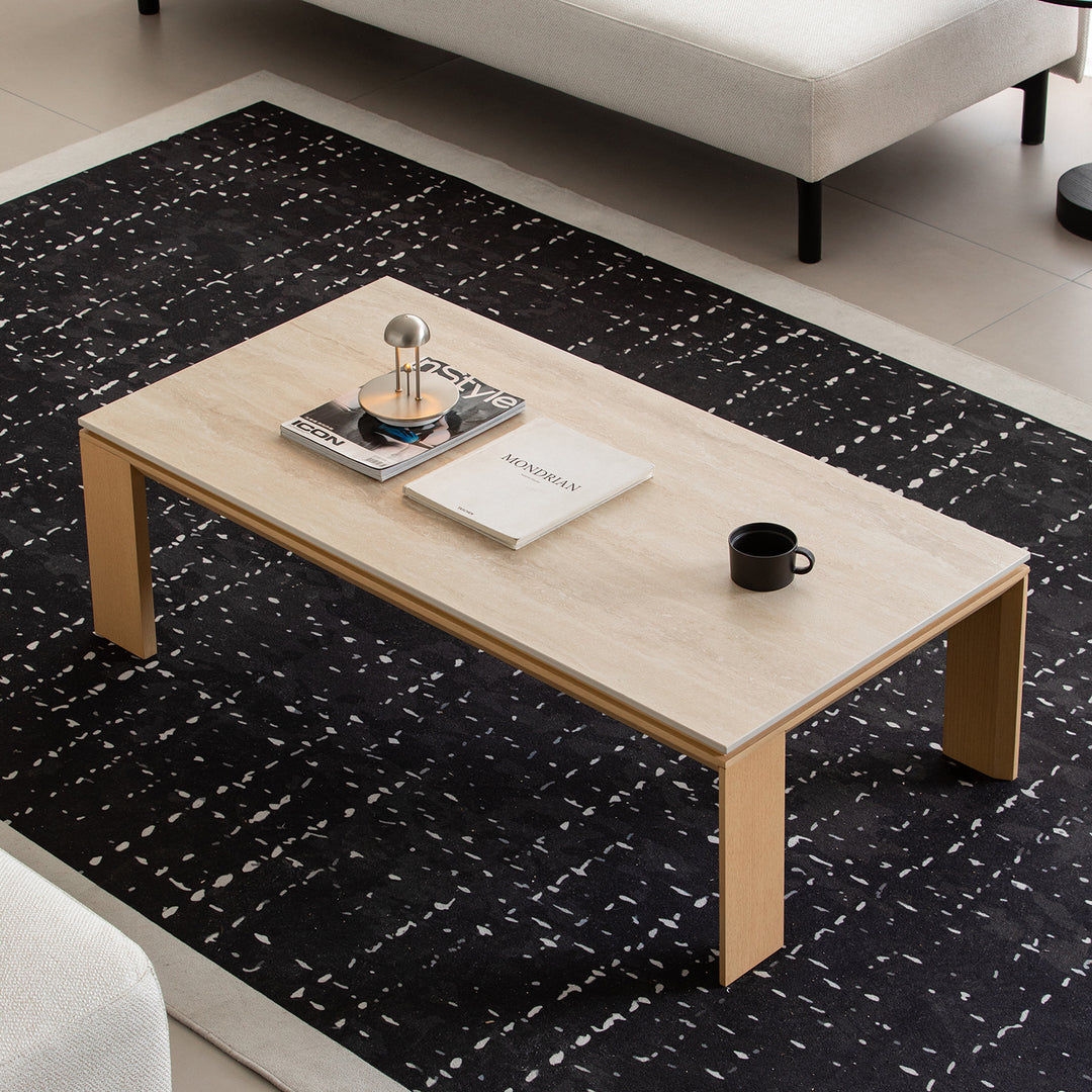 Minimalist ash wood veneer sintered stone coffee table string size charts.