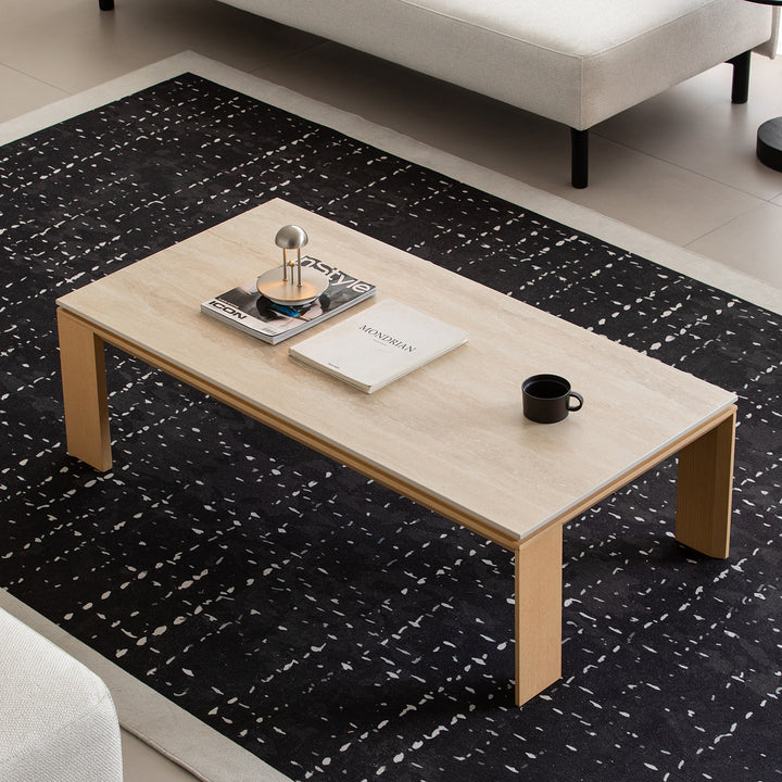 Minimalist ash wood veneer sintered stone coffee table string size charts.