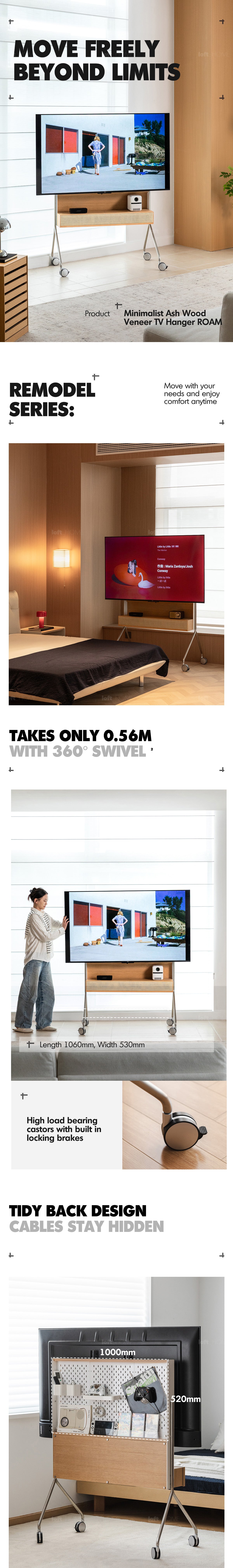 Minimalist Ash Wood Veneer TV Hanger ROAM Good to Know - 1