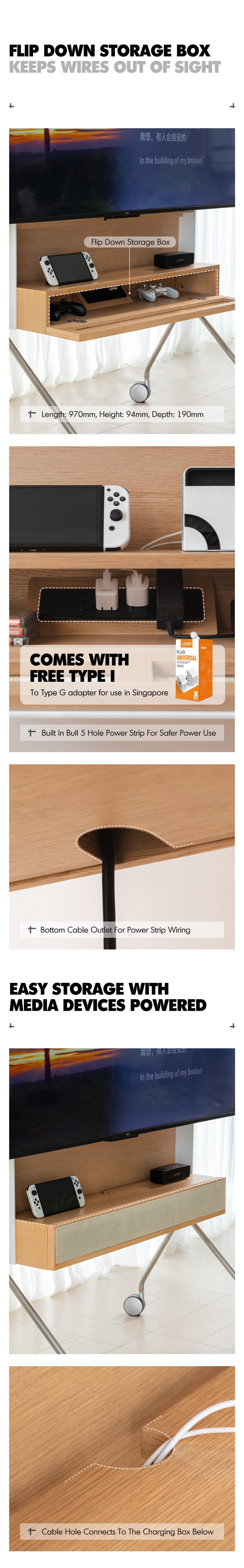 Minimalist Ash Wood Veneer TV Hanger ROAM Good to Know - 2