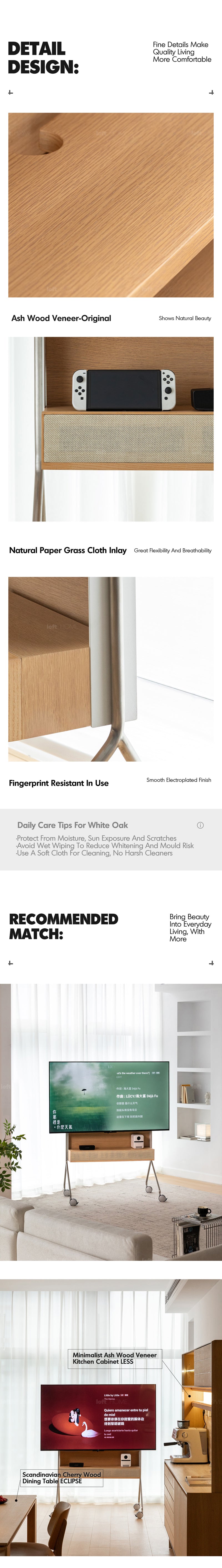 Minimalist Ash Wood Veneer TV Hanger ROAM Good to Know - 6