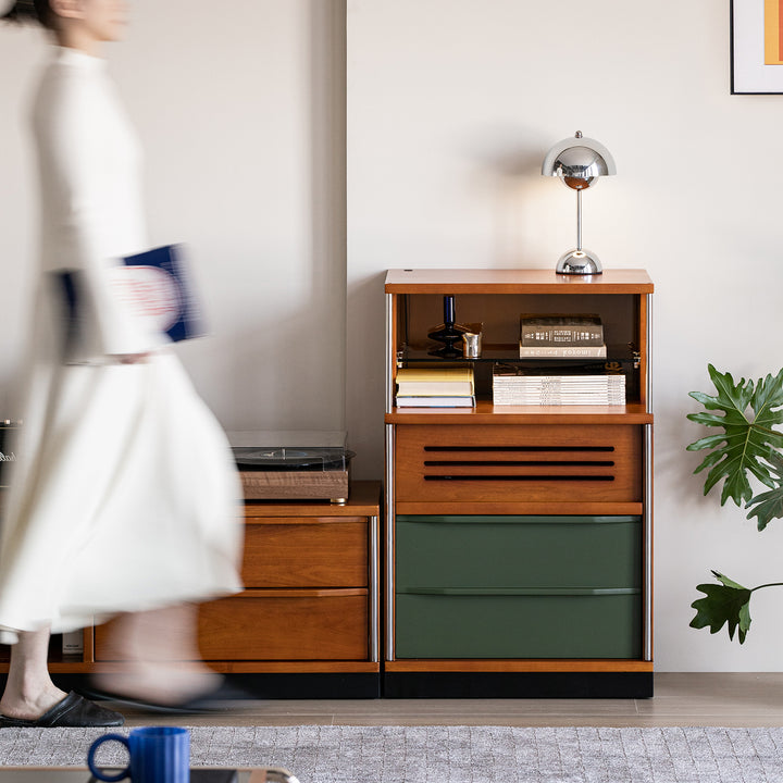 Bauhaus boxwood chest of 3 drawers silver wing material variants.