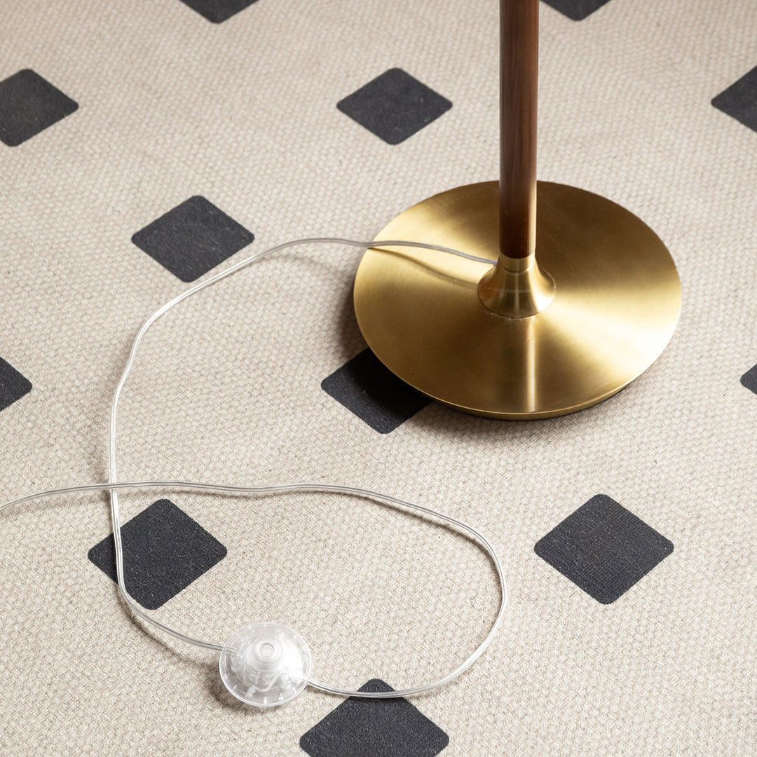 Bauhaus brass floor lamp dream in panoramic view.