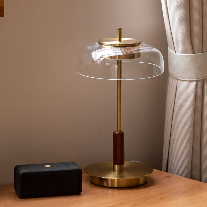 Bauhaus brass table lamp dream in close up details.