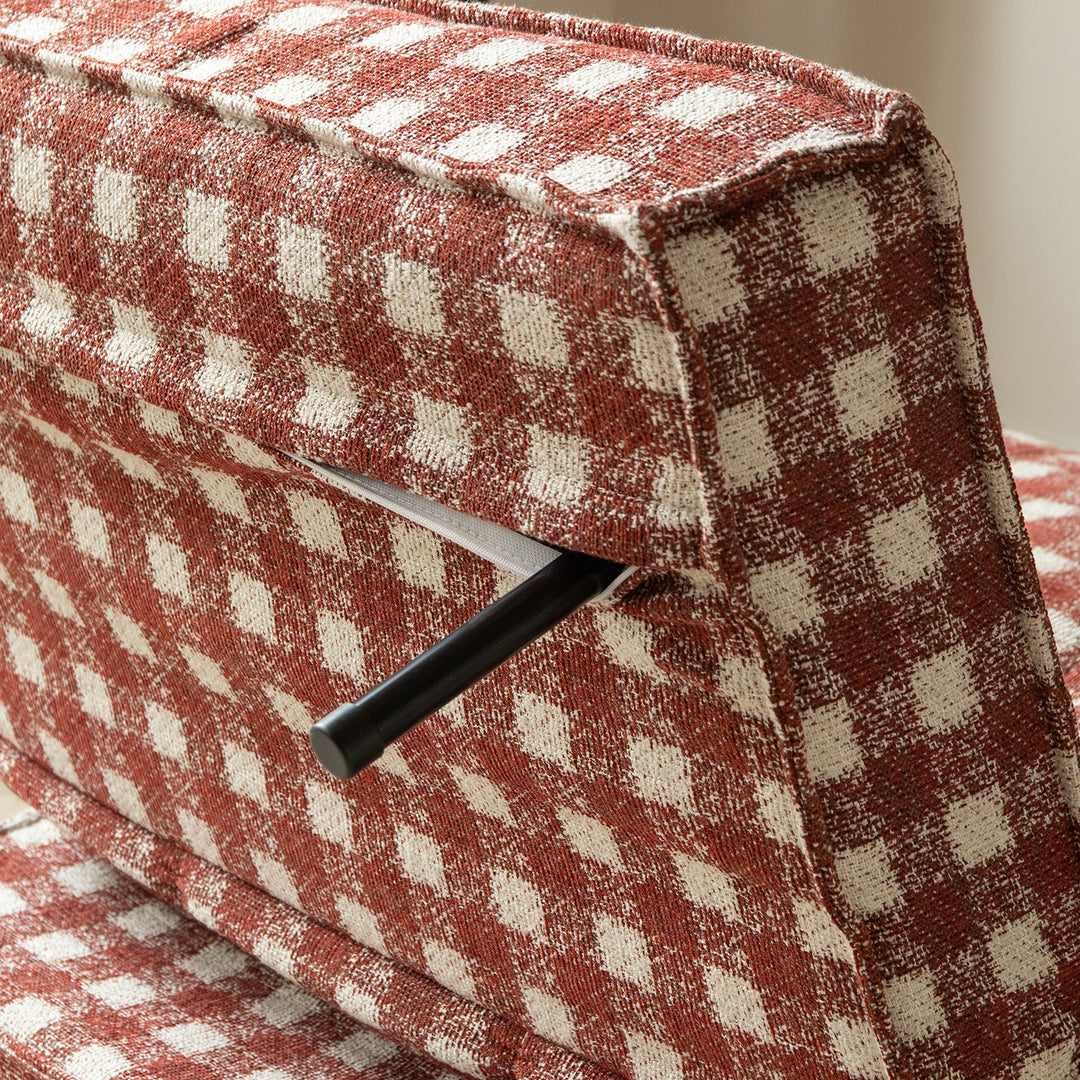 Bauhaus chenille velvet fabric 1 seater sofa bed drift in still life.