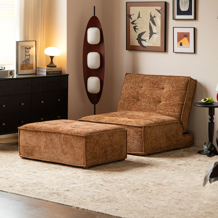 Bauhaus chenille velvet fabric 1 seater sofa bed drift conceptual design.