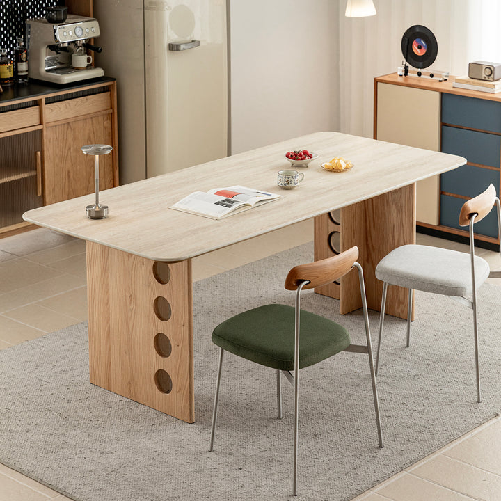 Bauhaus cherry wood dining chair wiener in panoramic view.
