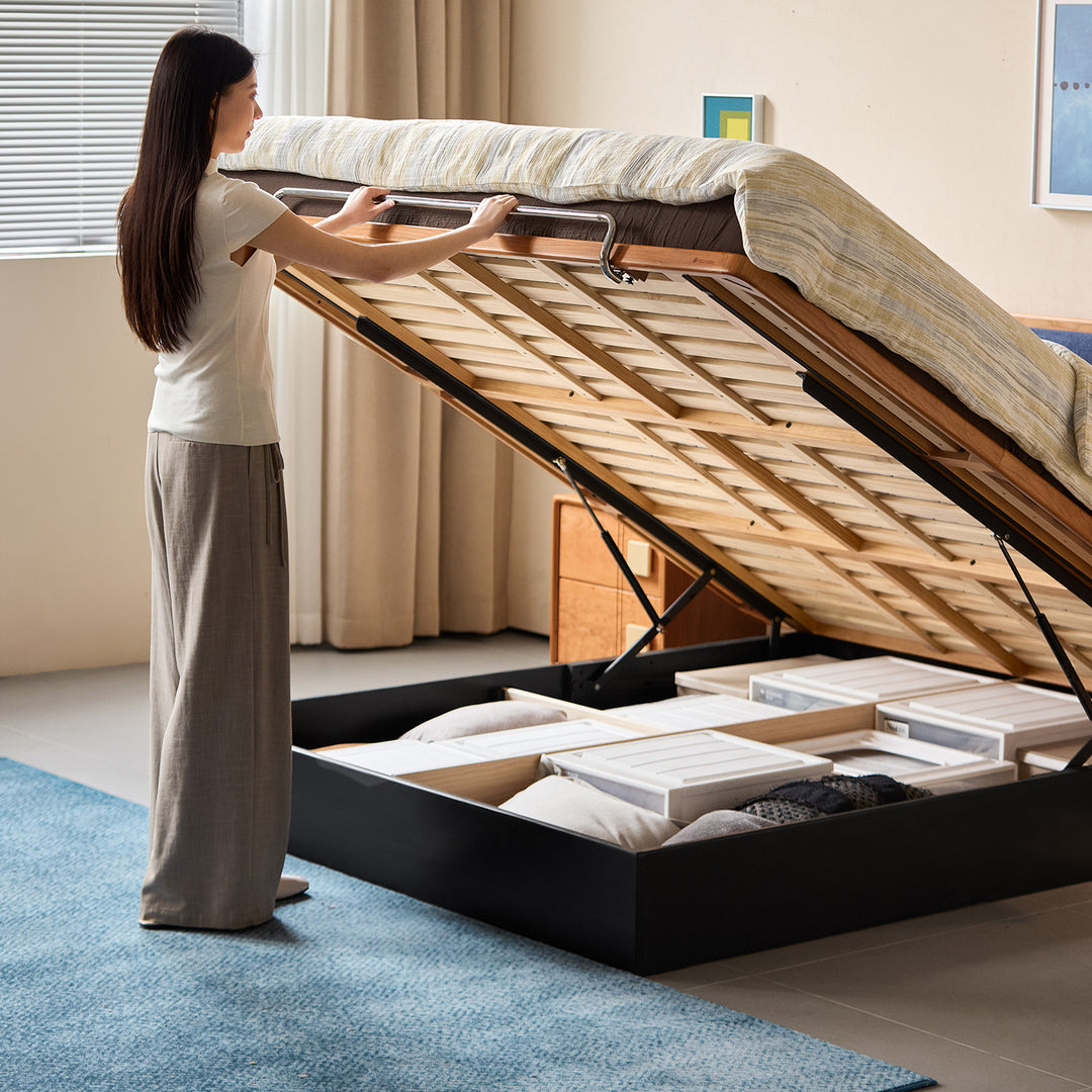 Bauhaus cherry wood storage bed film material variants.