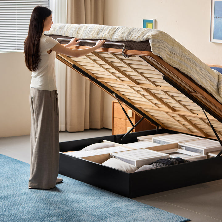 Bauhaus cherry wood storage bed film material variants.