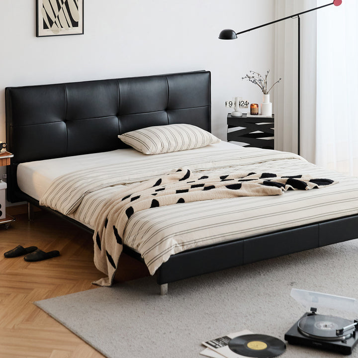 Bauhaus genuine leather bed skillful in still life.